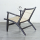 Armchair Kursi Santai Kayu Jati Anyaman Rotan Black Finish