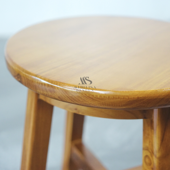 Bangku Stool Kayu Jati Minimalis Retro