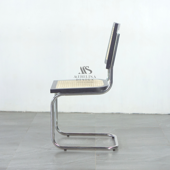 Cesca Kursi Makan Stainless Kombinasi Rotan Kayu Jati