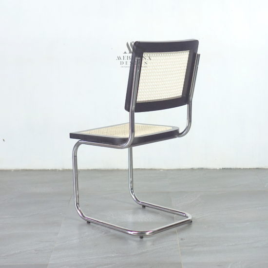 Cesca Kursi Makan Stainless Kombinasi Rotan Kayu Jati