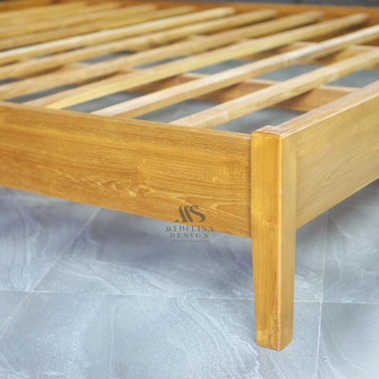 Dipan Tempat Tidur Minimalis Kontemporer Kayu Jati