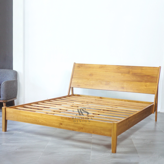 Dipan Tempat Tidur Minimalis Kontemporer Kayu Jati