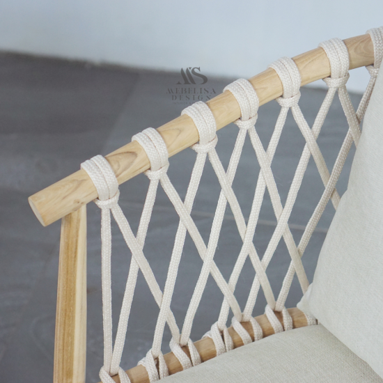 Kursi Meja Teras Depan Rumah Kombinasi Anyaman Tali