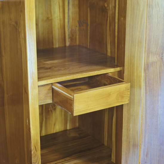 Lemari Pakaian Ukiran Cinta 2 pintu Kayu Jati