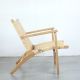 Lounge Chair Kursi Santai Anyaman Rotan Minimalis Kayu Jati
