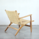 Lounge Chair Kursi Santai Anyaman Rotan Minimalis Kayu Jati