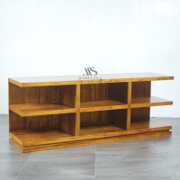 Meja TV Kayu Jati Minimalis Modern Bufet Rak Buku