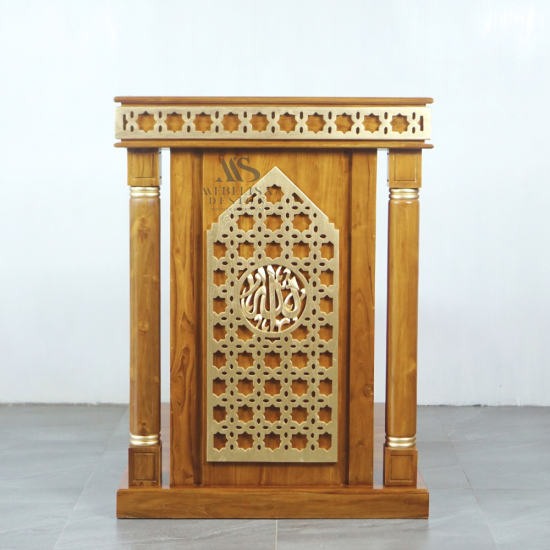 Mimbar Khutbah Masjid Minimalis Kayu Jati
