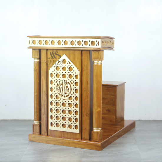 Mimbar Khutbah Masjid Minimalis Kayu Jati