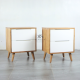 Nakas Bedside Retro Natural Waterbased 2 Laci Putih