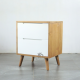 Nakas Bedside Retro Natural Waterbased 2 Laci Putih