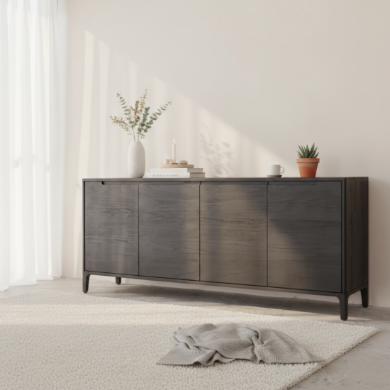 Nero Rustic Reclaimed Teak Sideboard Black Nero Rustic Reclaimed Teak Sideboard Black
