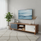 Bufet Tv Minimalis Modern Kayu Jati Pintu Geser