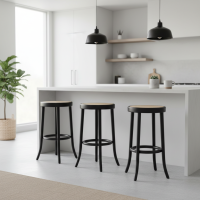 Camara Barstool Kursi Bar Dapur Kombinasi Rotan