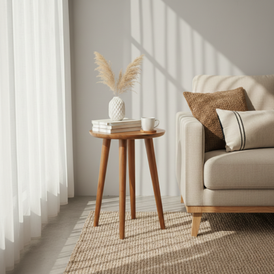 Chestnut Side Table Meja Samping Sofa Retro