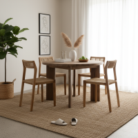 Circular Reclaimed Teak Dining Table