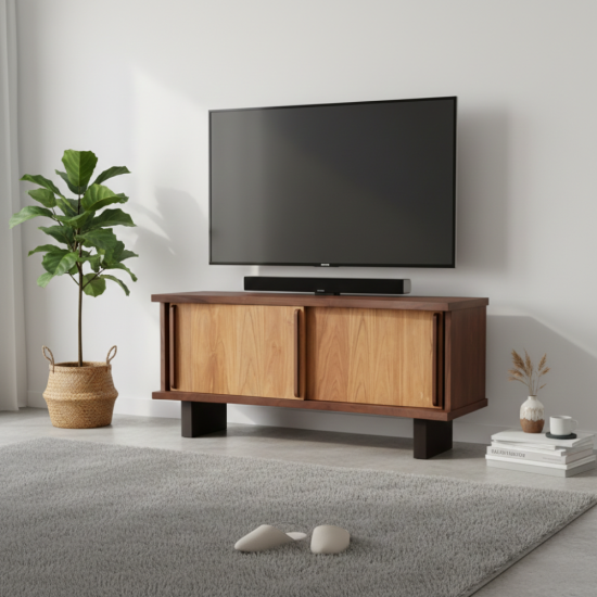Cobi TV Console Bufet Meja TV Minimalis Modern Kayu Jati