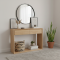 Contemporary Recycled Teak Wood Console Table With 2 Drawers
