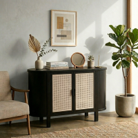 Dahra Sideboard Bufet Kayu Jati Kombinas Rotan Minimalis