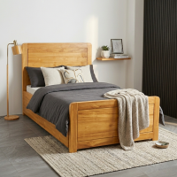 Dipan Tempat Tidur Sorong Minimalis Kayu Jati Solid
