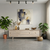 Edison Recycled Teak Wood TV Stand Retro Vintage Style