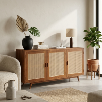 Eira Shoe Cabinet Bufet Rak Sepatu Minimalis Kombinasi Rotan