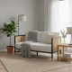 Elham Sofa 2 Seater Minimalis Kombinasi Anyaman Rotan