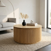 Elia Coffee Table Meja Kopi Model Salur Kayu Solid