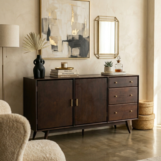 Fahad Sideboard Bufet Minimalis Kayu Jati Solid Fahad Sideboard Bufet Minimalis Kayu Jati Solid