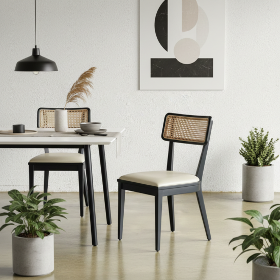 Freya Chair Kursi Makan Minimalis Kombinasi Anyaman