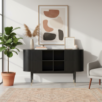 Haala Sideboard Bufet Retro Modern Kayu Jati Solid