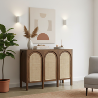 Haani Sideboard Meja Bufet Minimalis Kombinasi Anyaman