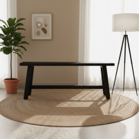 Hallway Bench Made Reclaimed Teak Black Finish