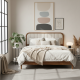 Hano Tempat Tidur Minimalis Jati Headboard Kain Jok