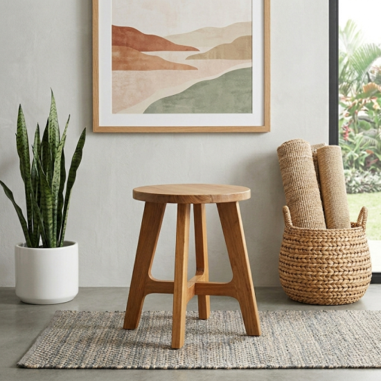Haq Stool Bangku Stool Kayu Jati Minimalis