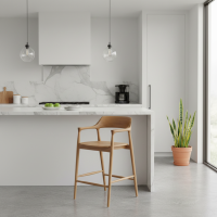 Hiro Barstool Kursi Bar Cafe Retro Kayu Jati