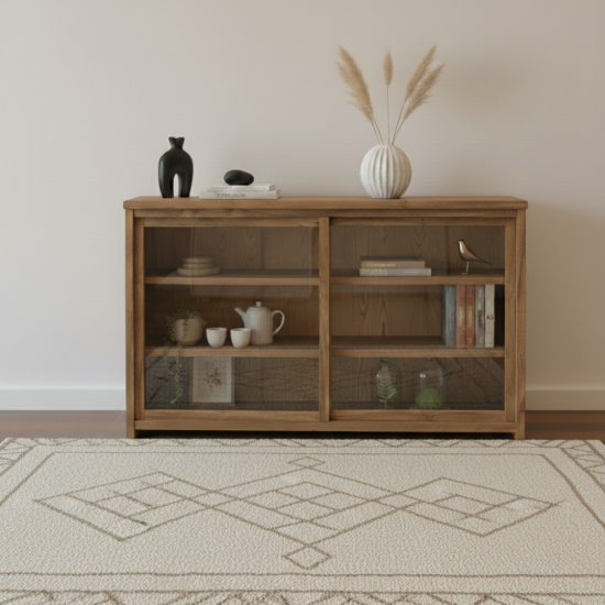 Japandi Reclaimed Teak Wood Display Buffet