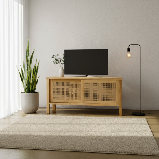 Kanza TV Console Meja Bufet TV Minimalis 2 Pintu Sleding Kanza TV Console Meja Bufet TV Minimalis 2 Pintu Sleding