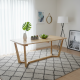Kontemporer Modern Meja Makan Minimalis Kayu Jati Solid