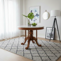 Kopitiam Dining Table Meja Makan Bulat Top Marmer