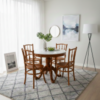 Kopitiam Dining Table Set Meja Makan Marmer 4 kursi Klasik