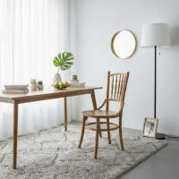 Kopitiam Kursi Makan Klasik Kayu Jati Natural Finish