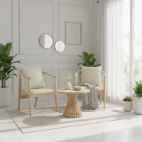 Kursi Meja Teras Depan Rumah Kombinasi Anyaman Tali