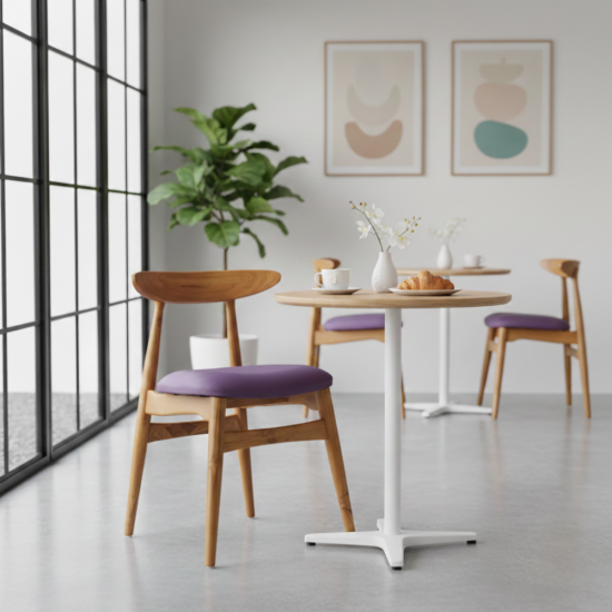 Kursi Makan Cafe Model Retro Modern Kayu Jati