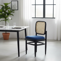 Kursi Makan Cafe Retro Kombinasi Rotan Kayu Jati