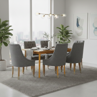 Kursi Makan Minimalis Jok Mewah Set Meja Scandinavian Jati