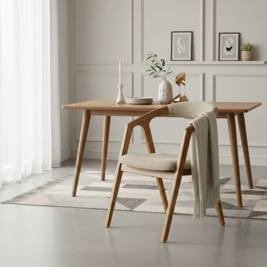 Kursi Makan Scandinavian Minimalis Kayu Jati Jok Kursi Makan Scandinavian Minimalis Kayu Jati Jok
