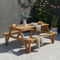 Kursi Meja Piknik Taman Kayu Jati Minimalis Outdoor