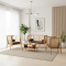 Kursi Sofa Set Meja Ruang Tamu Kombinasi Anyaman Rotan