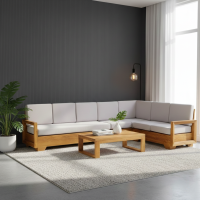 Kursi Sofa Tamu Set Meja Kayu Jati Solid Minimalis